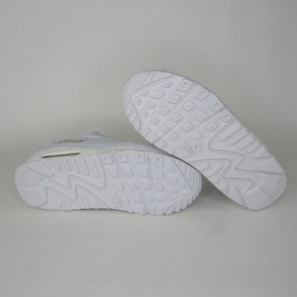 Nike Air Max 90 Pre School 307794 111 Unisex Shoes Leather White Vintage - Picture 7 of 10